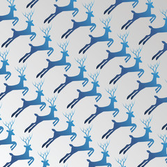  Deers Pattern for Christmas Card, Winter Holiday Template