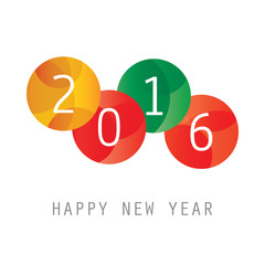 Simple Colorful New Year Card, Cover or Background Design Template - 2016