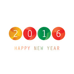 Simple Colorful New Year Card, Cover or Background Design Template - 2016