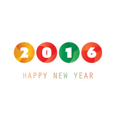 Simple Colorful New Year Card, Cover or Background Design Template - 2016