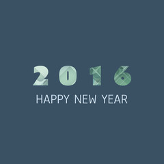 Simple Colorful New Year Card, Cover or Background Design Template - 2016