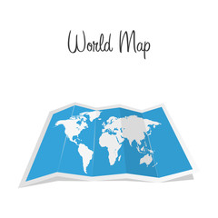 World map with shadow