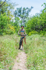 Sexy girl on the bike ride