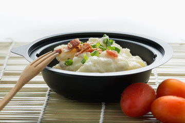  Potato salad on wood