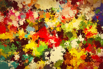 Colorful paint splashes background. Creative art