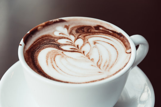 chocolate latte - soft focus with vintage film filter © topntp