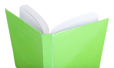 Opened book isolated on white