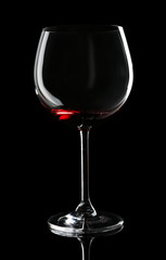 Wineglass isolated on black