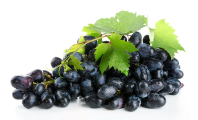 Fresh ripe grapes, isolated on white