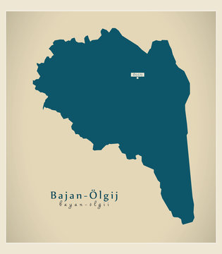 Modern Map - Bajan-Olgij MN
