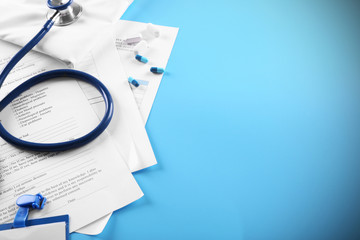 Doctor workplace close up