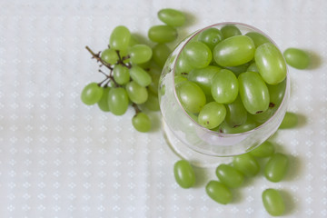 grapes in a glass of wine