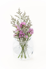 statice flower bouquet  on white background