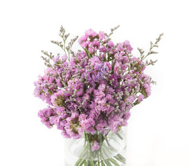 statice flower bouquet  on white background