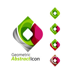 Set of abstract geometric company logo square, rhomb