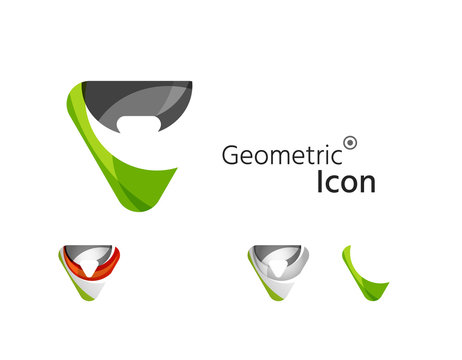 Set of abstract geometric company logo triangles, arrows