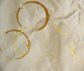 Coffee stains on brown paper