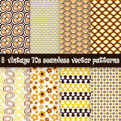 collection seamless vintage 70s backgrounds
