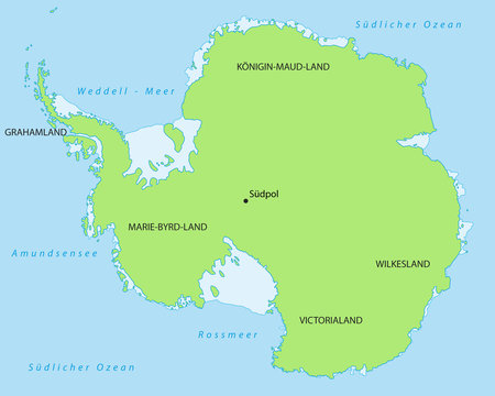 Südpol - Karte in Grün