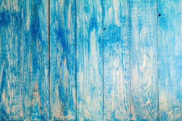 Fototapeta na wymiar Texture of a blue wooden planks