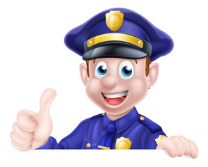 Thumbs Up Police Man Sign