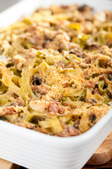Baked fettuccine Carbonara