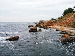 Water splashes on a seaside