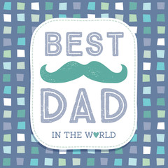 typographic fathers day card blue geometric background