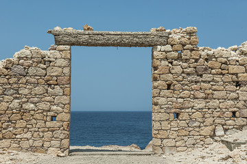 Ruine bei Firopotamos auf der Insel Milos, Griechenland