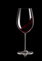 Glass of red wine swirl
