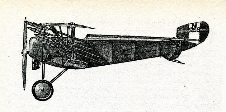 Fighter plane, armed with Le Prieur anti-dirigible rockets (1917)