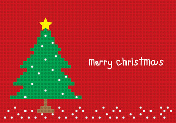 merry christmas tree postcard horizontal