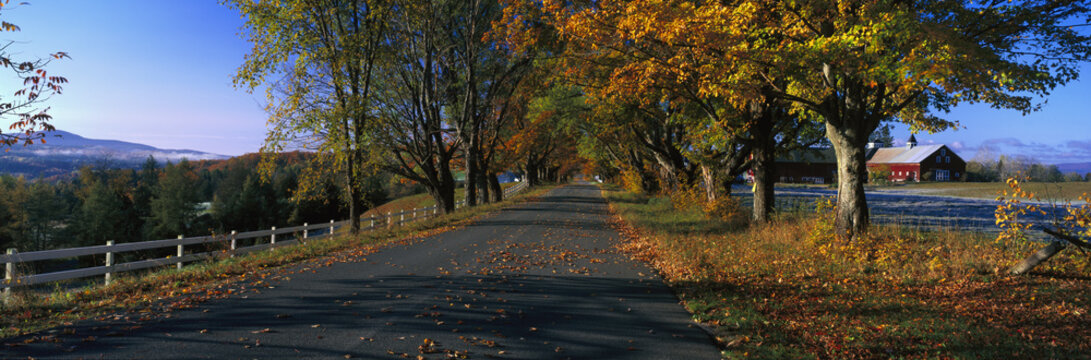 Vermont country road in autumn