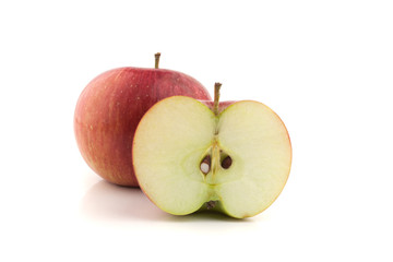 Red apple and half