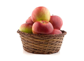 Wicker basket full of apples 