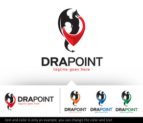 Obraz premium Dragon Point Logo Template Design Vector