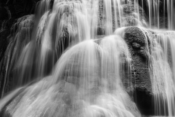 Fototapeta na wymiar weir on the waterfall black and white