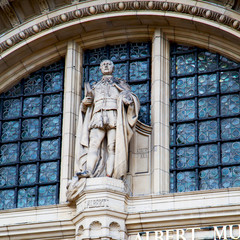 marble and statue in old city of london england