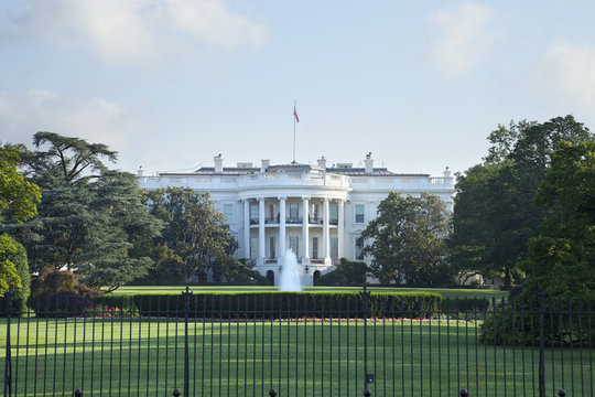 The White House in Washington DC viewed from south side