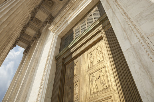 Doors Of The Supreme Court Building In Washington DC