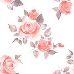 Background with beautiful roses. Seamless pattern vector 11