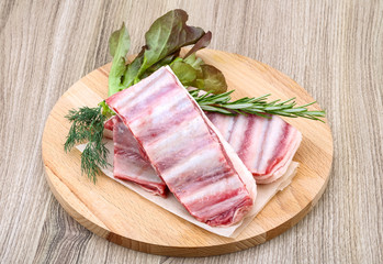 Raw lamb ribs