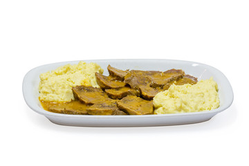 veal with mush potatoes