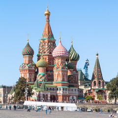 Fototapeta na wymiar St Basil Cathedral in Moscow in summer afternoon