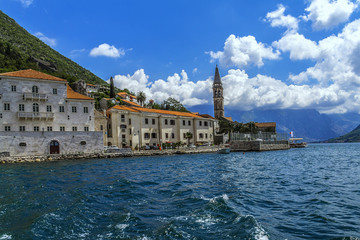 Beautiful landscape of Perast. Boka Kotor bay. Montenegro.