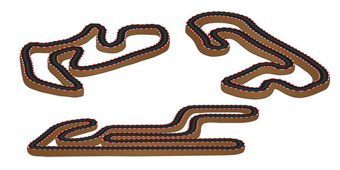 Fototapeta premium Race Tracks 3D Perspective 5