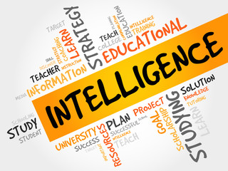 Intelligence word cloud, education concept