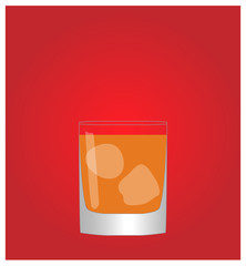 Minimalist Drinks List with Whiskey Red Background EPS10