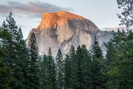 Fototapeta Half Dome at sunset in  Yosemite National Park, California, USA.