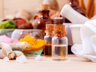 Obraz na płótnie Canvas Natural Spa Ingredients Aromatherapy and Natural Spa theme on w